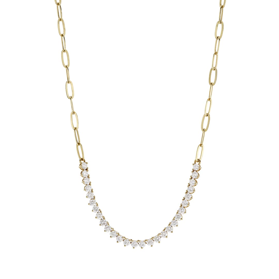 Diamond Accented Paperclip Necklace 0