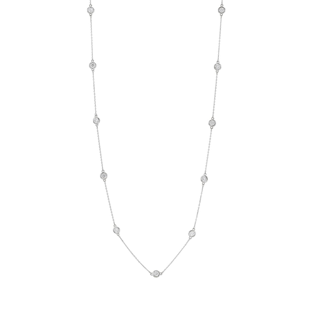 Bezel Set Diamonds by the Yard Necklace