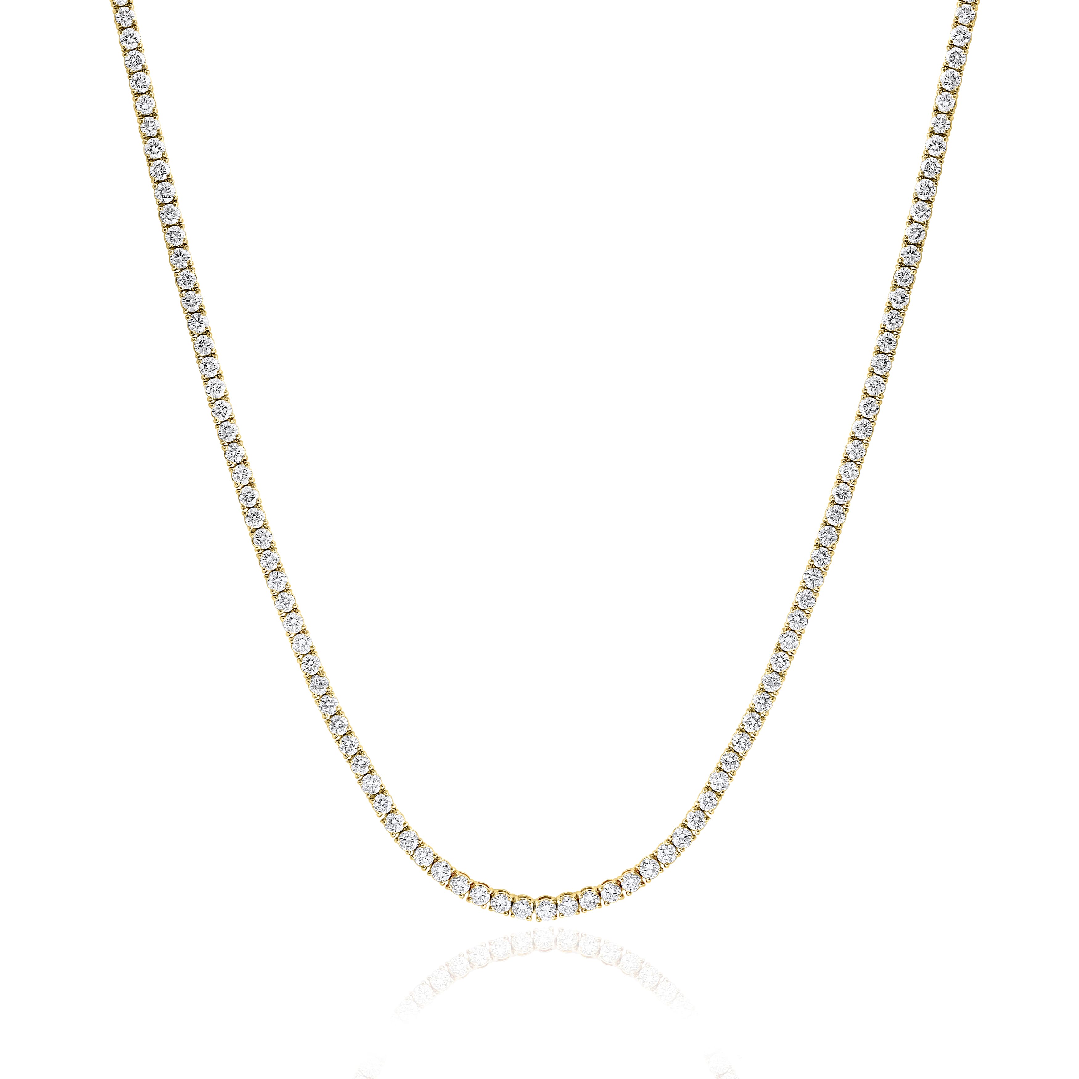 8 Carat, Yellow Gold All Around Diamond Necklace