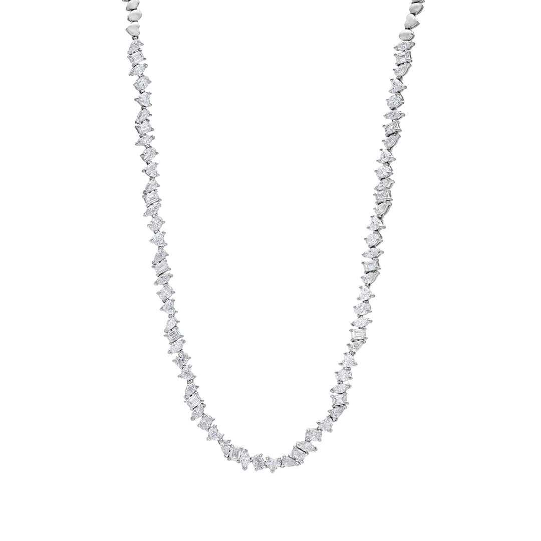 Multi Shaped Diamond Tennis Necklace 0