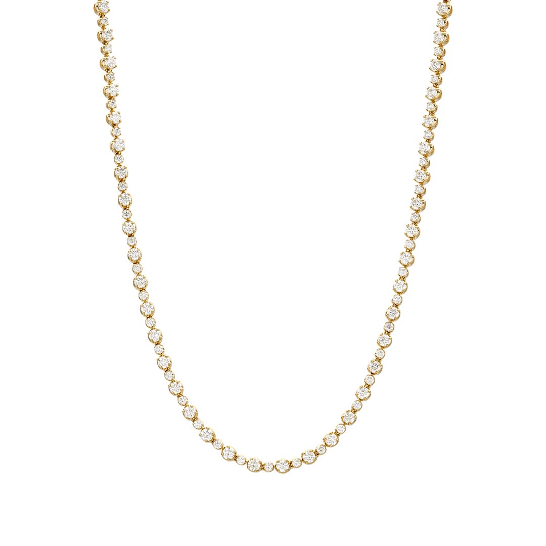 9.50 CTW Diamond Tennis Necklace in Yellow Gold 0