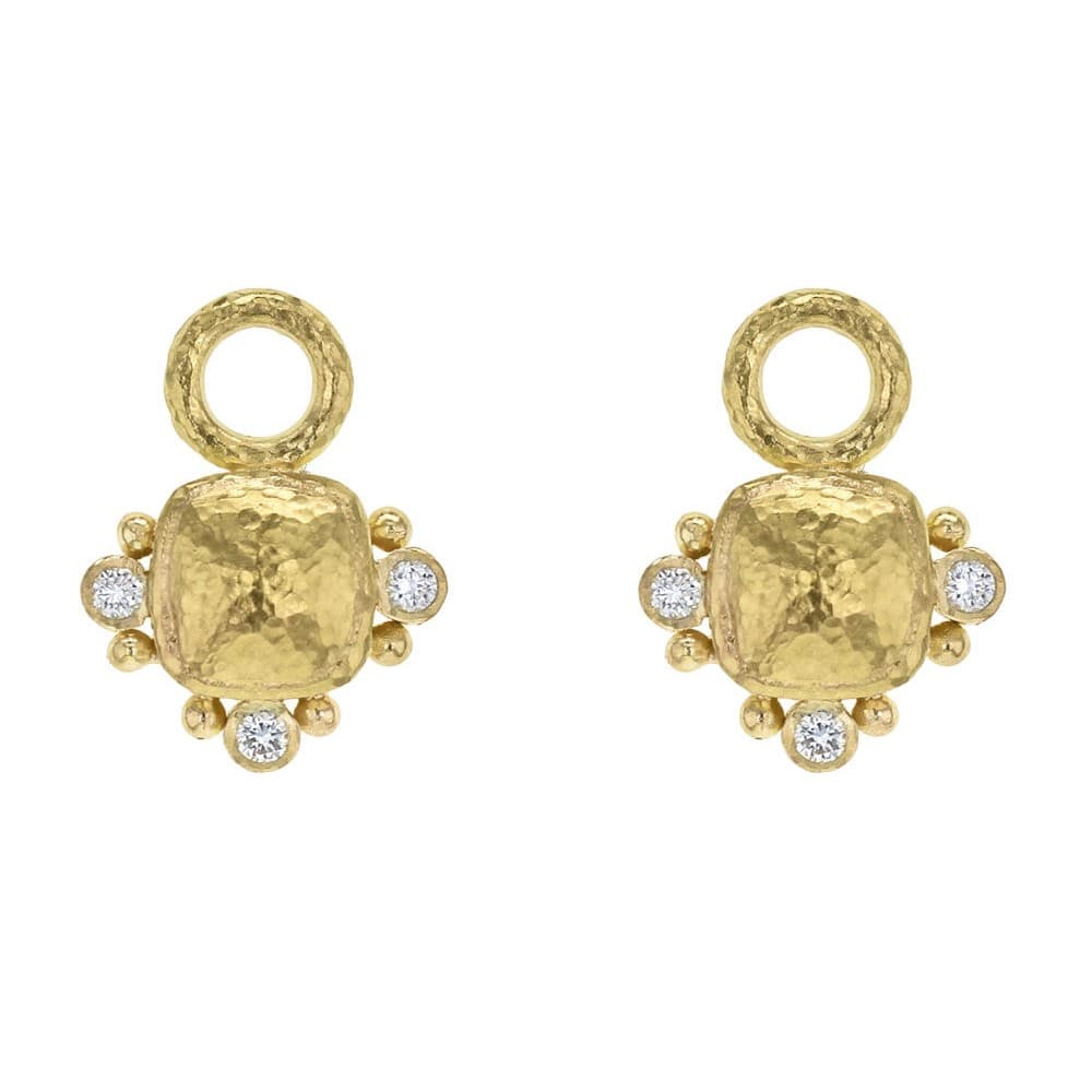 Elizabeth Locke Cushion Dome Diamond Earring Charms