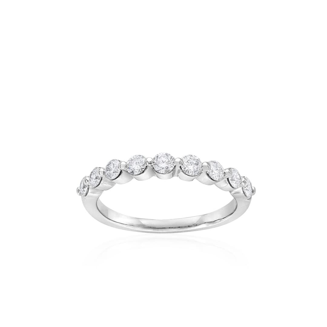 White Gold 0.61 CTW Shared Prong Round Diamond Wedding Band