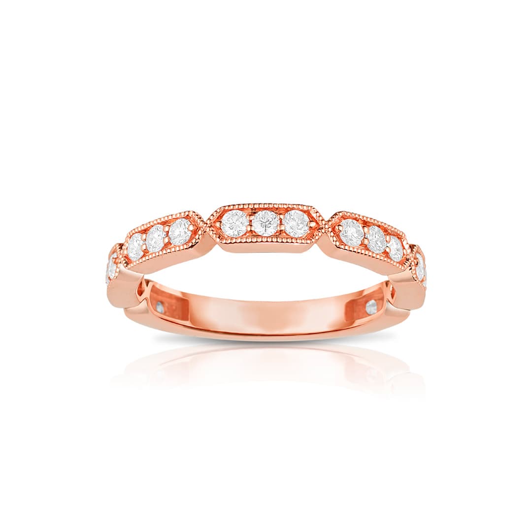 0.51 CTW Geometric Diamond Band in Rose Gold 0