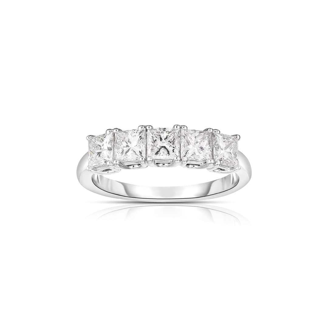 Five Stone Princess Cut Diamond Ring 0