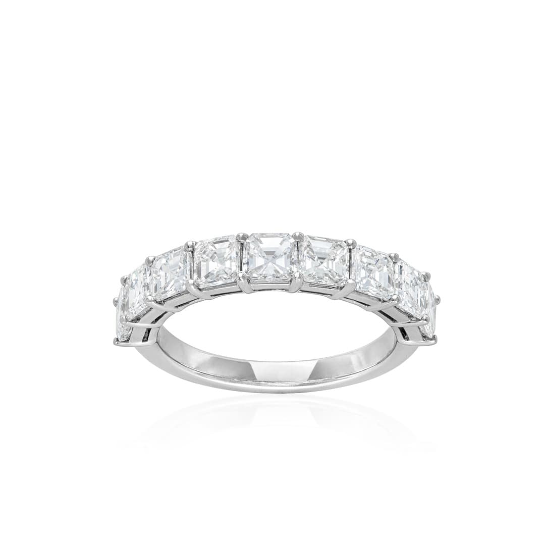 2.37 CTW Asscher Cut Diamond Wedding Band