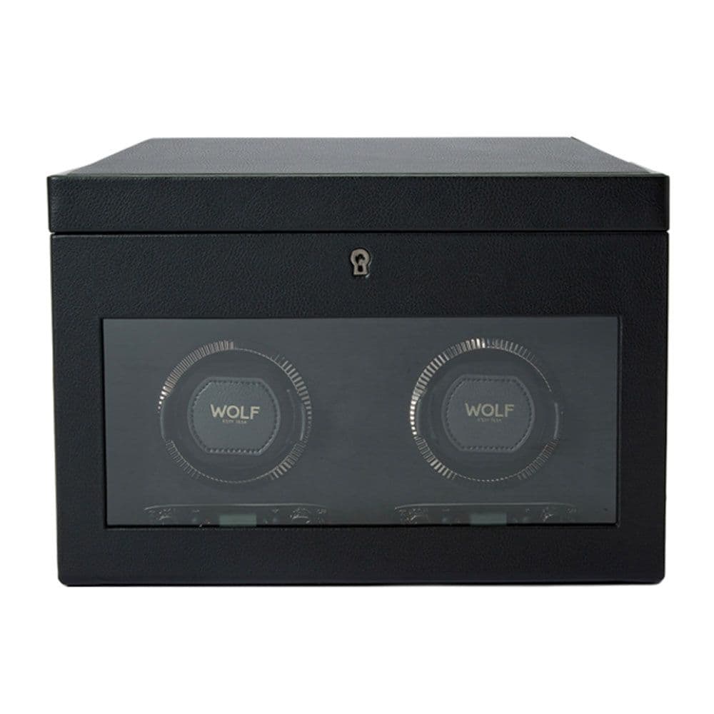 WOLF British Racing Double Watch Winder With Storage in Black 0