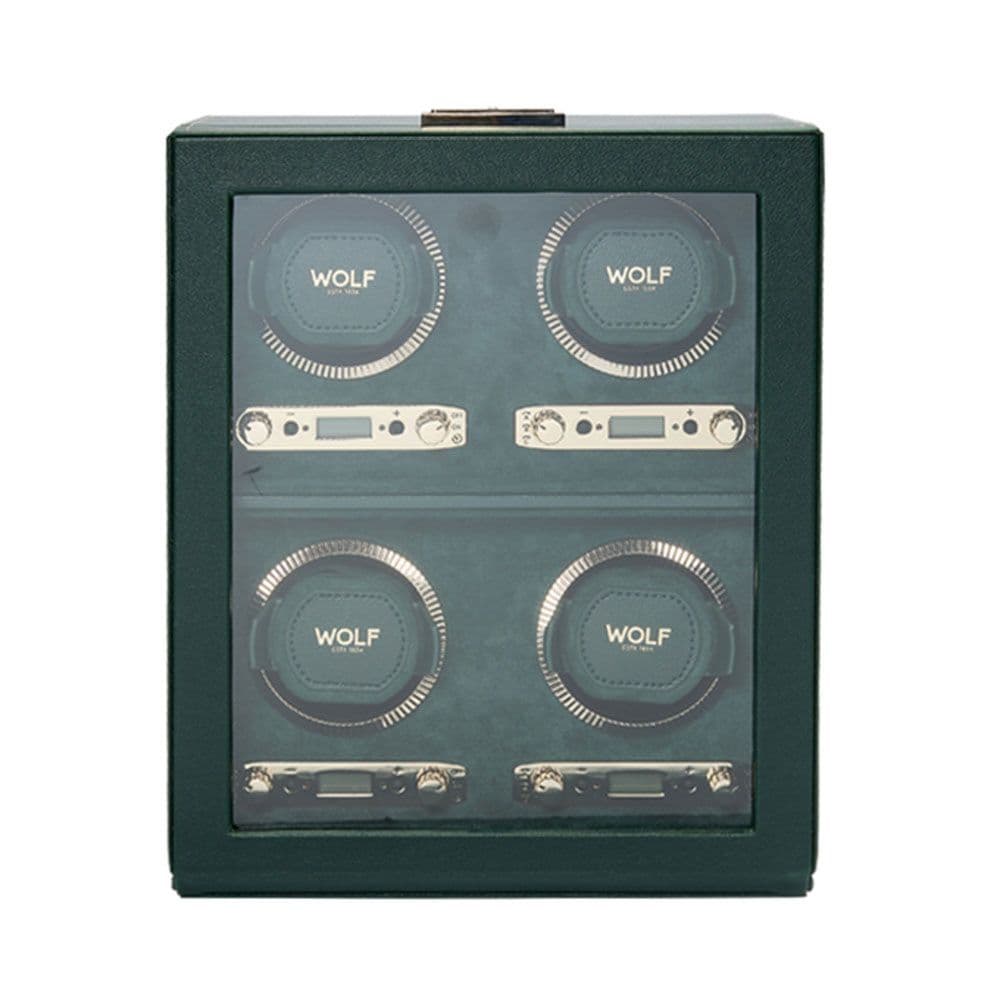 WOLF British Racing Green 4 Piece Watch Winder