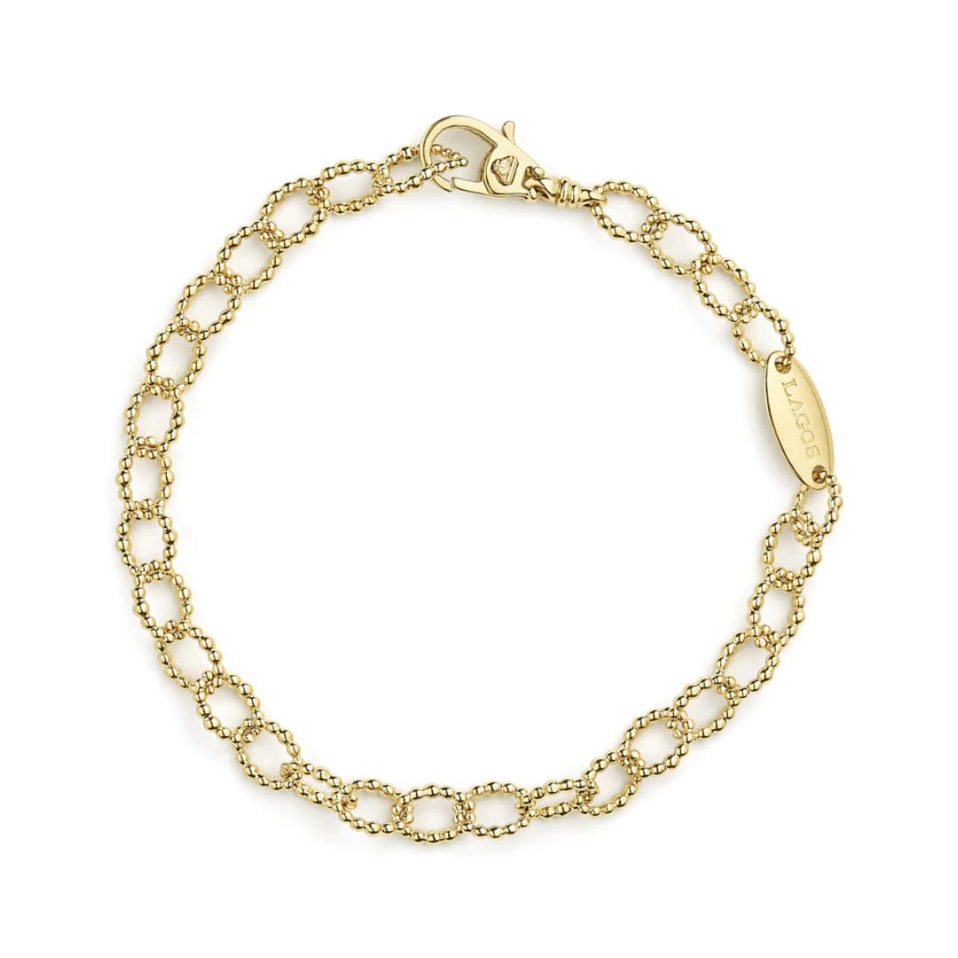 Lagos Caviar Gold 18k Gold Small Link Bracelet 0