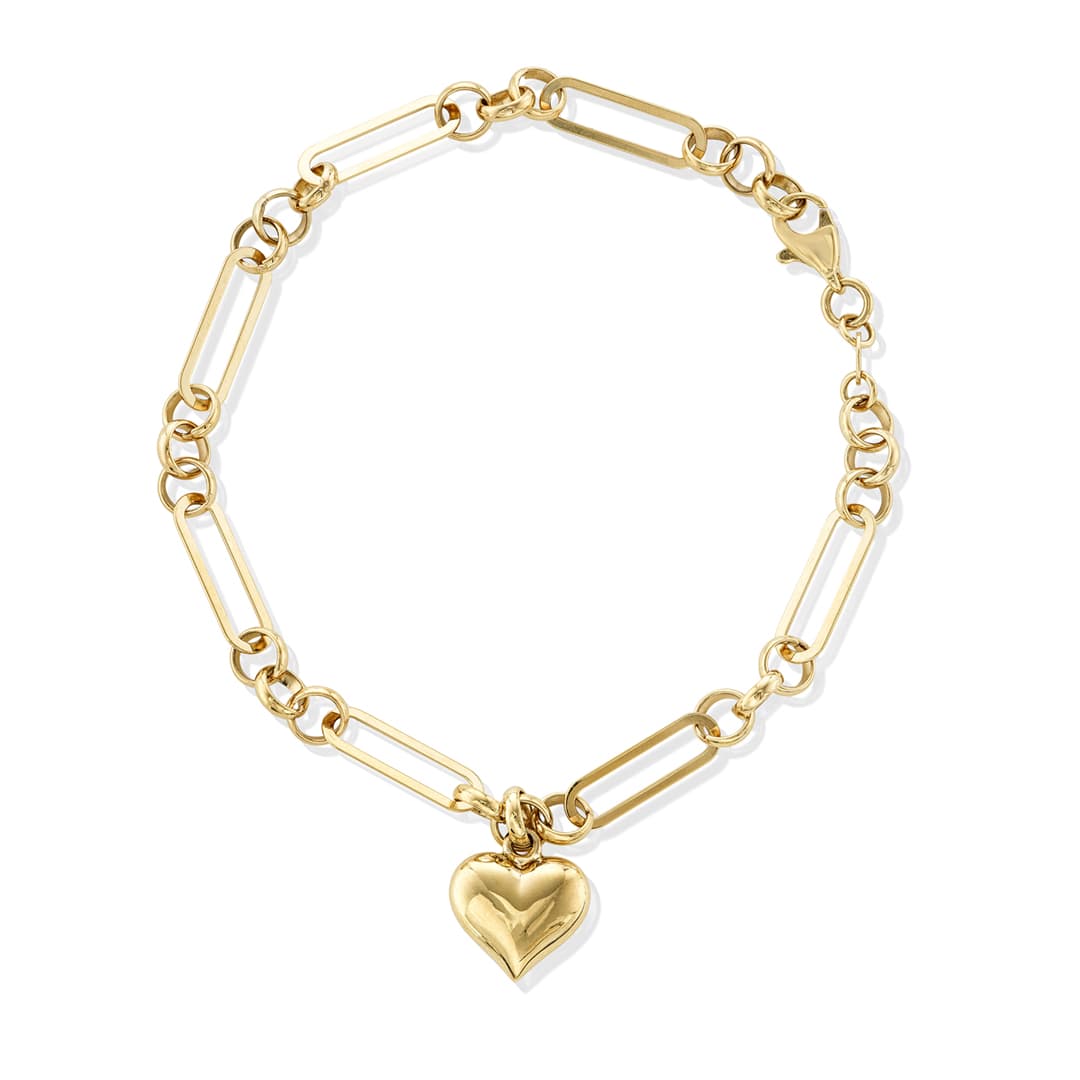 Heart Charm Link Bracelet