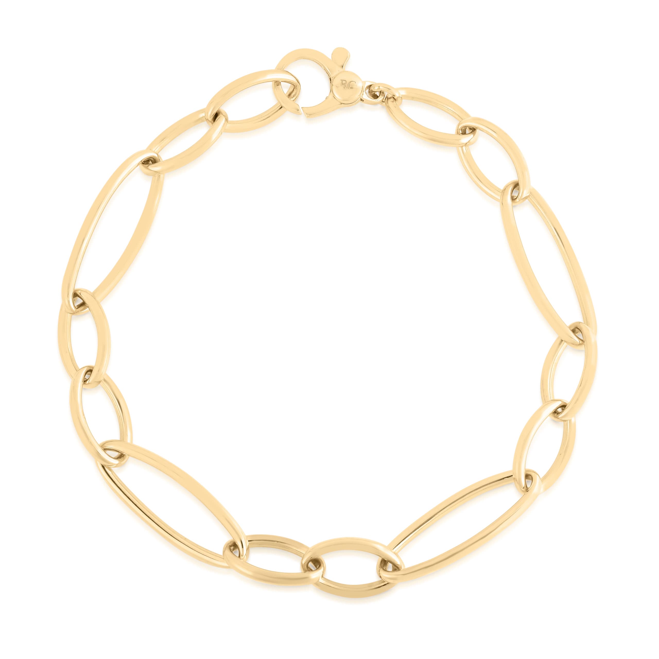 Roberto Coin Designer Gold Oval Link Bracelet