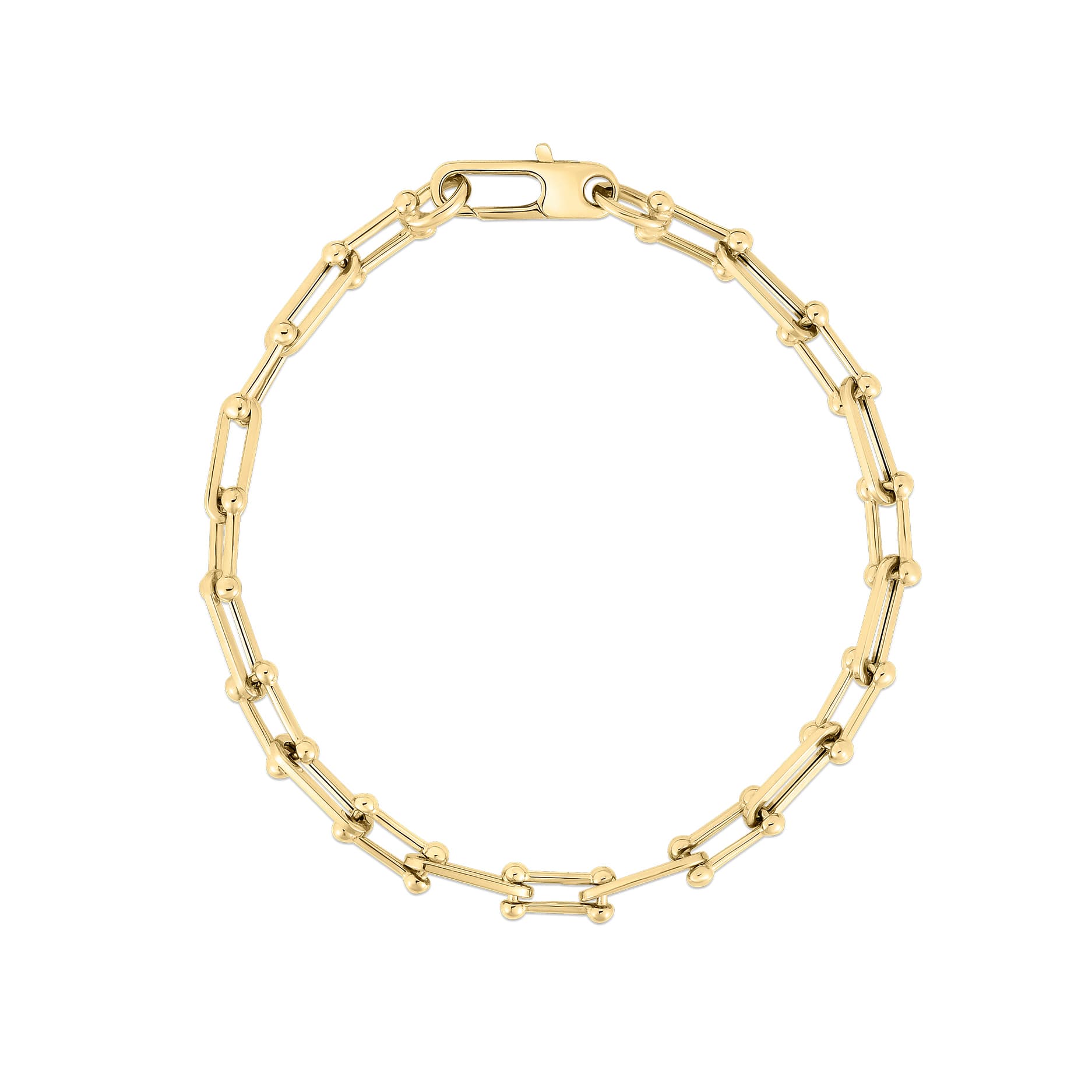 Roberto Coin Designer Gold Riveted Link Bracelet