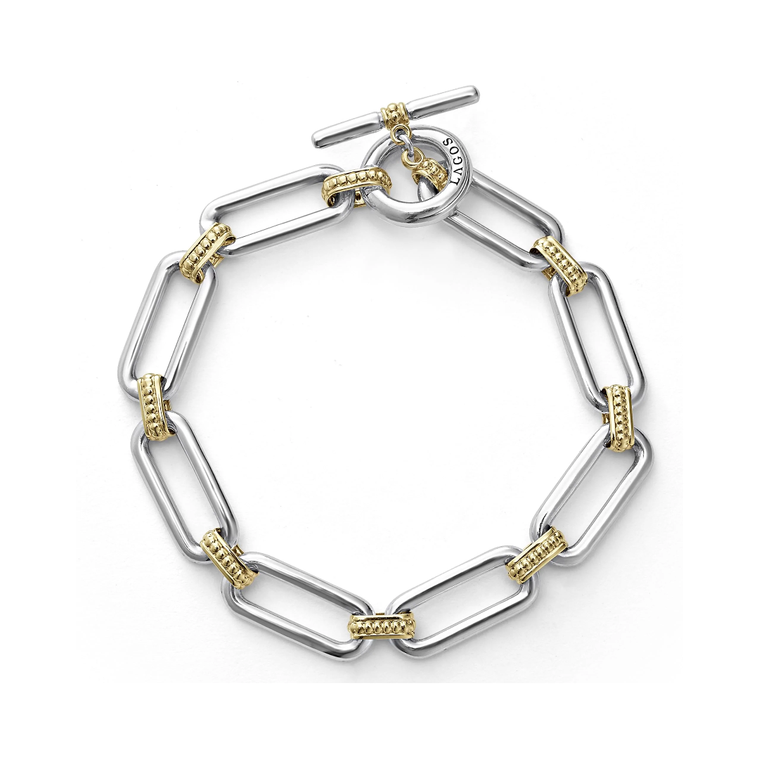 Lagos Signature Caviar Two- Tone Link Bracelet