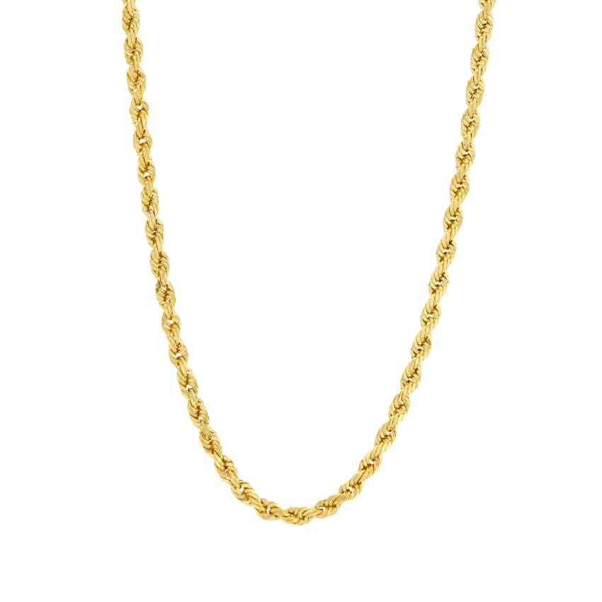 Yellow Gold 20 inch Diamond Cut Rope Chain 0