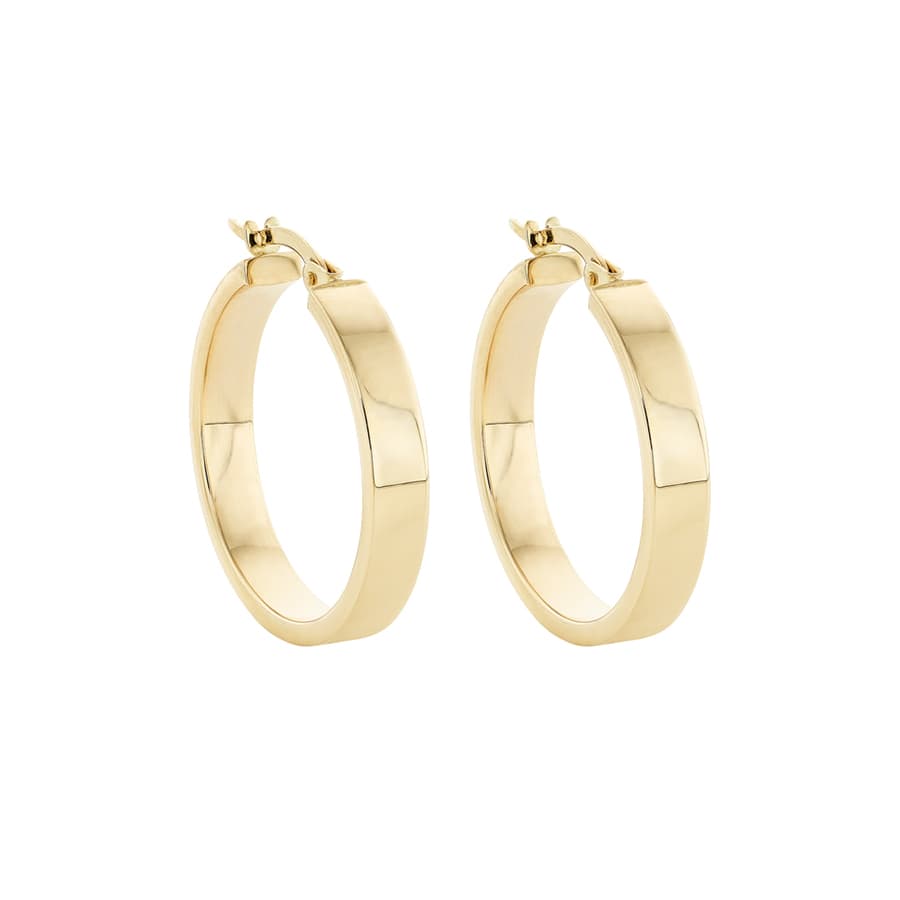 24mm Polished Yellow Gold Hoop Earrings