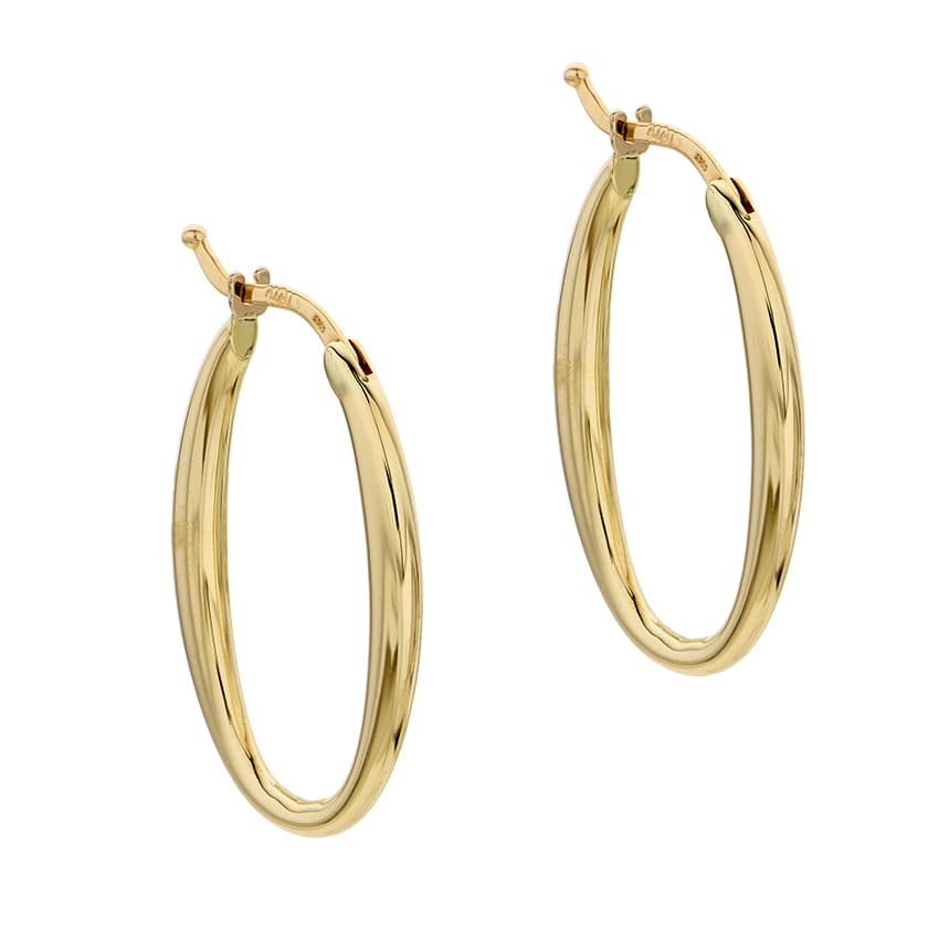 Yellow Gold Snap Down Hoop Earrings 0