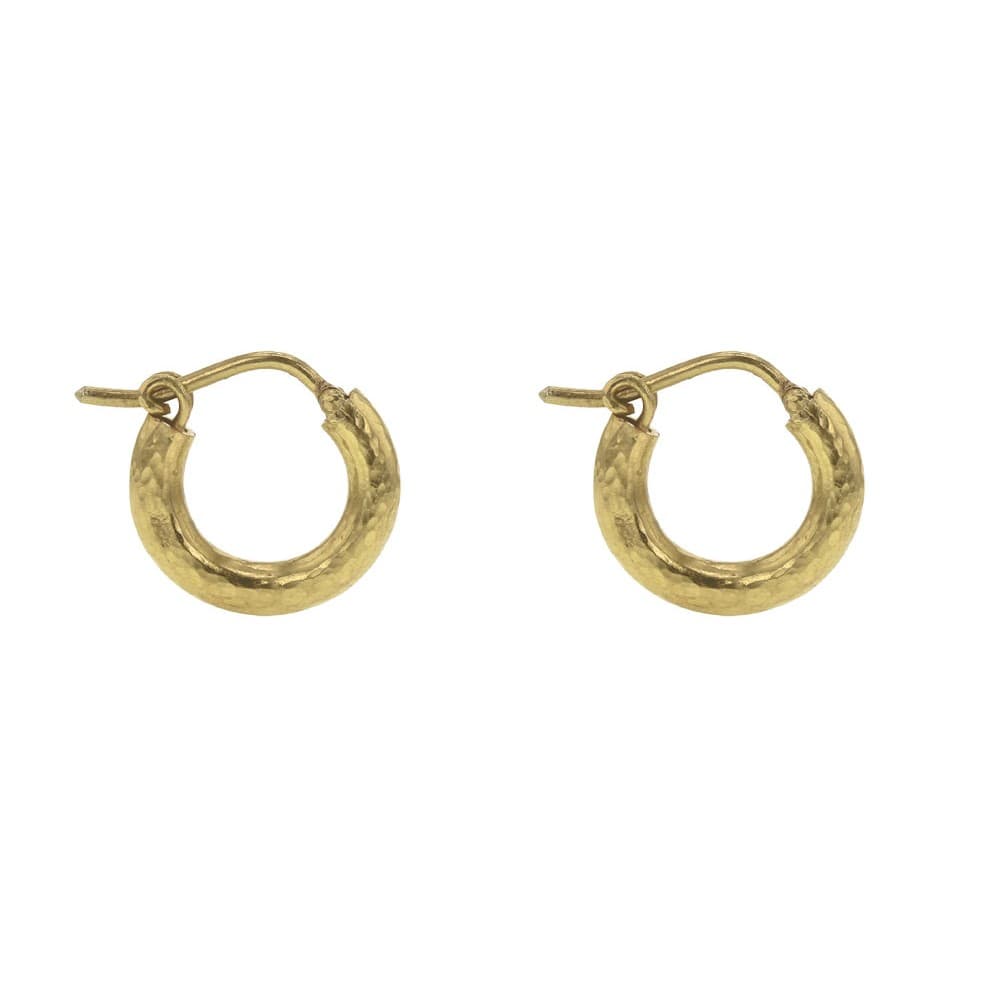 Elizabeth Locke 14mm Baby Hammered Hoops