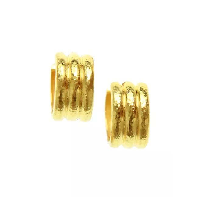 Elizabeth Locke 16mm Banded Hoop Earrings