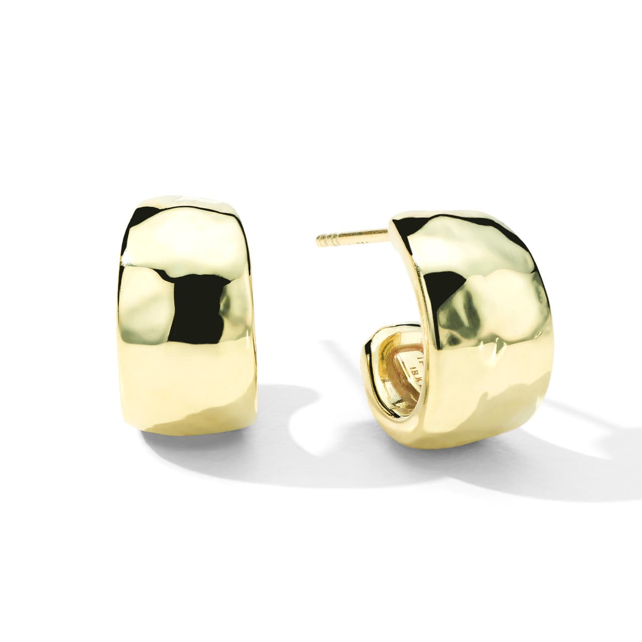 Ippolita Classico Huggie Hammered 18k Gold Hoop Earrings 0