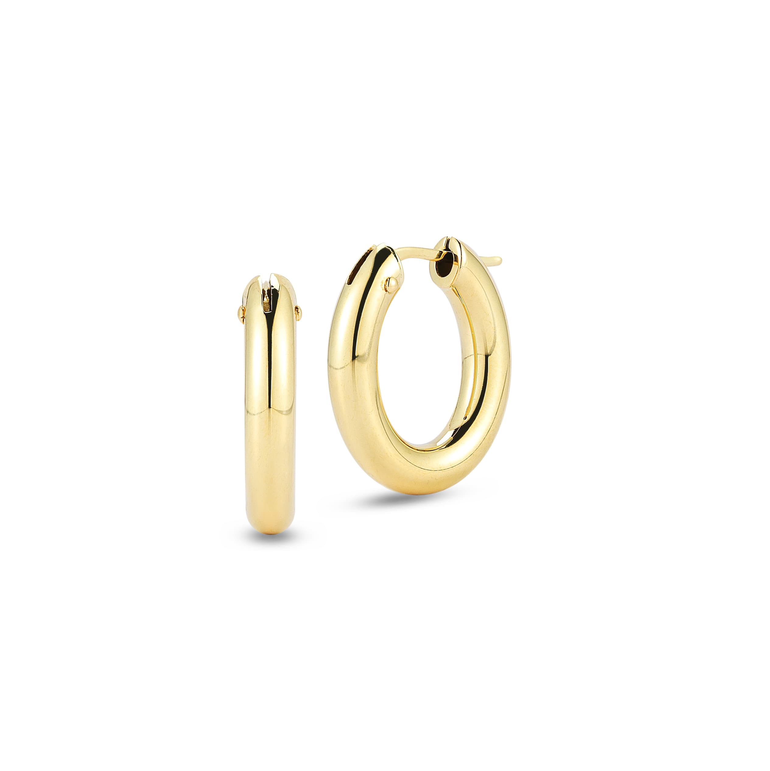 Roberto Coin Designer Gold Medium Rounded Oval Hoop Earrings