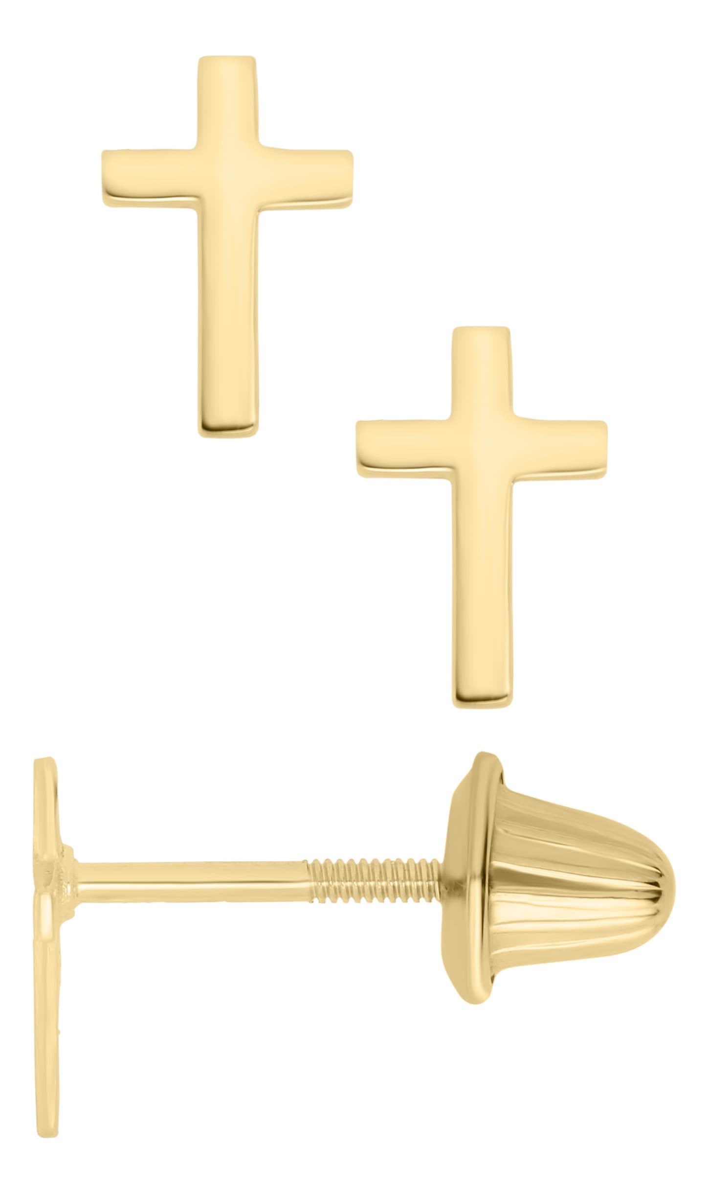 Child's 14k Yellow Gold Cross Earrings 0