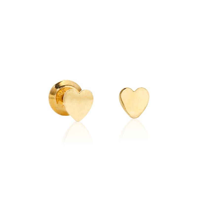 Child's 14k Yellow Gold Heart Earrings 0