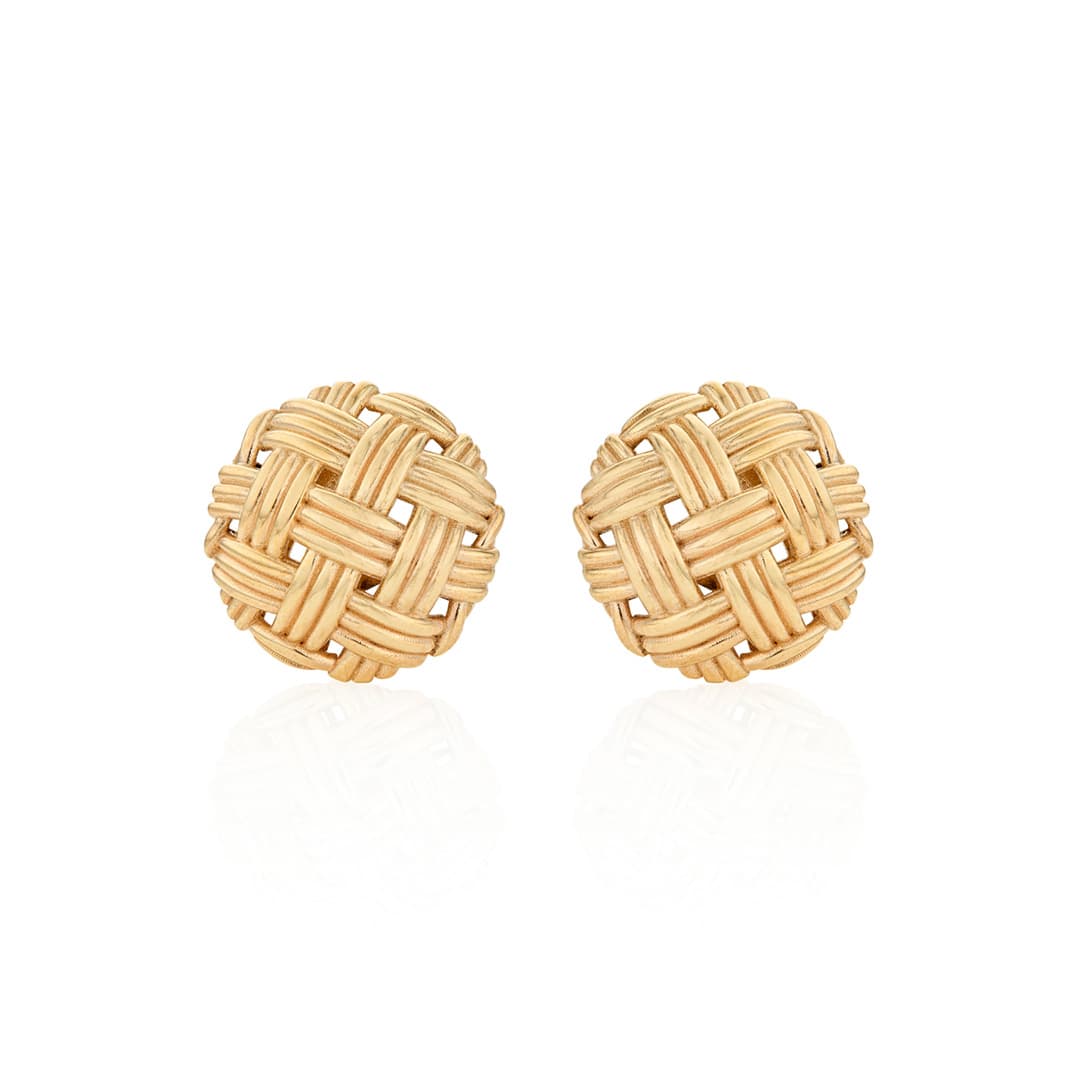 Woven Texture 18mm Domed Stud Earrings 0