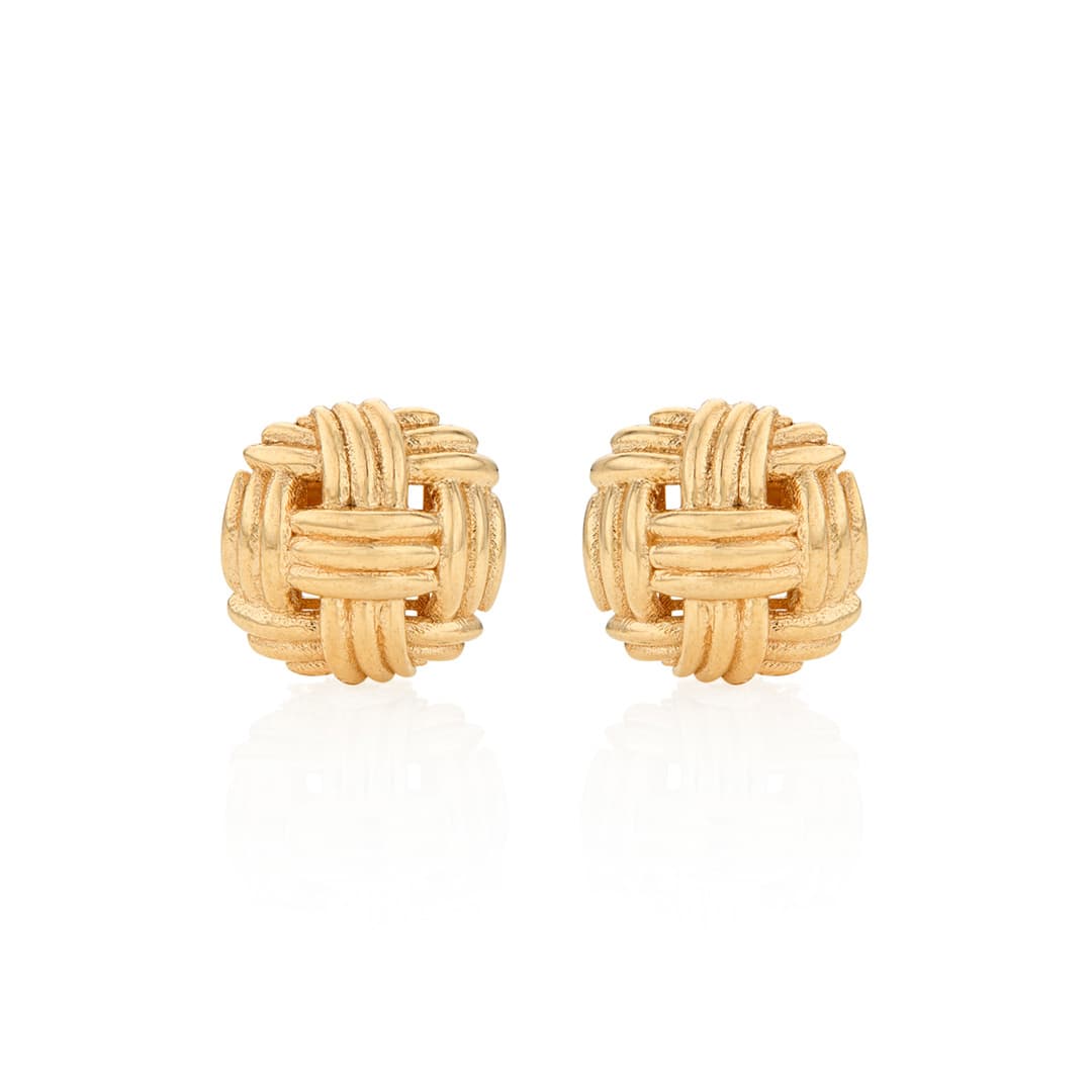 Woven Texture 13mm Domed Stud Earrings 0