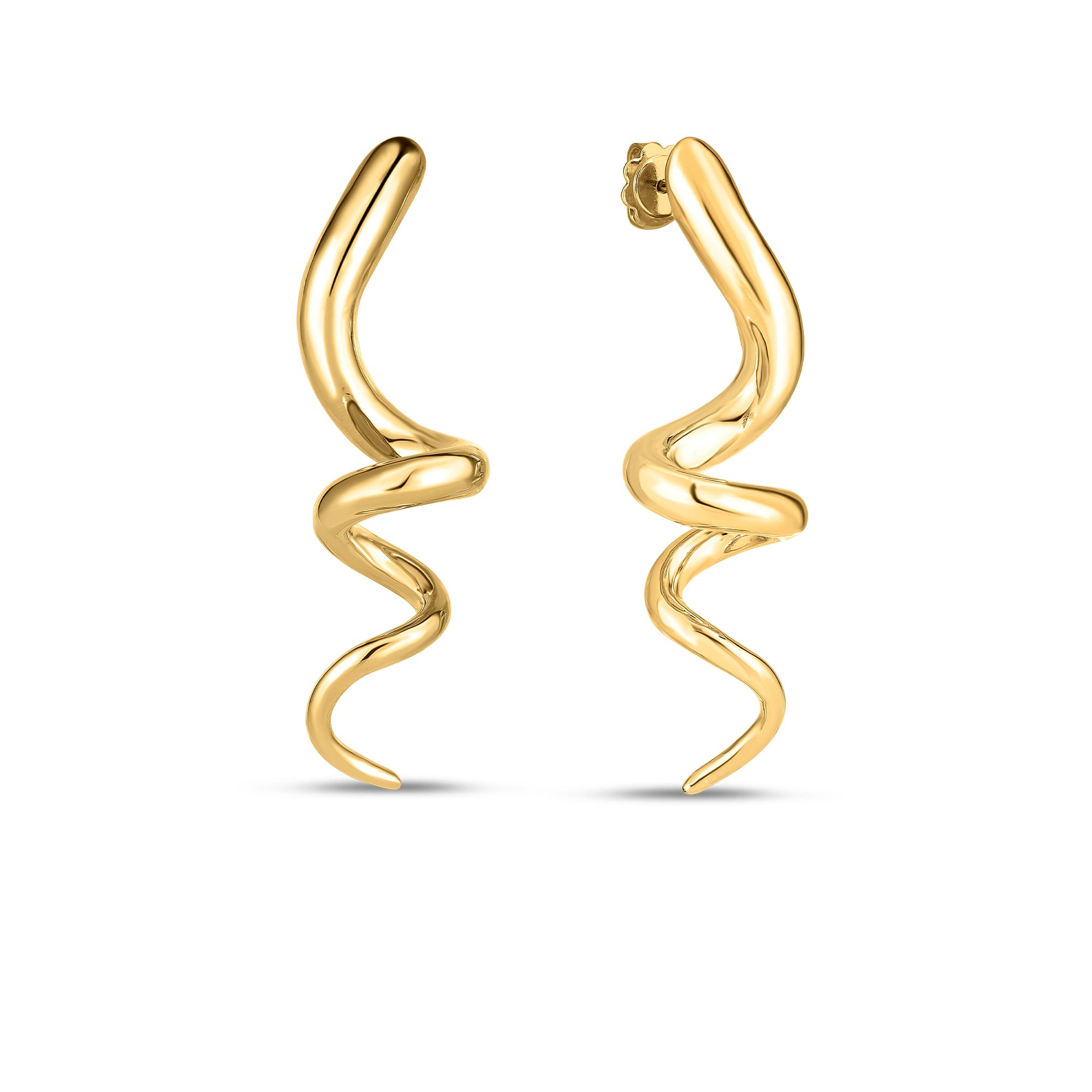 Roberto Coin Designer Gold Spiral Earrings