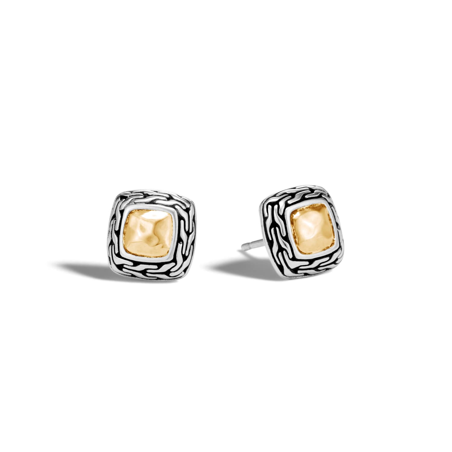 John Hardy Sterling Silver & Yellow Gold Classic Chain Stud Earrings