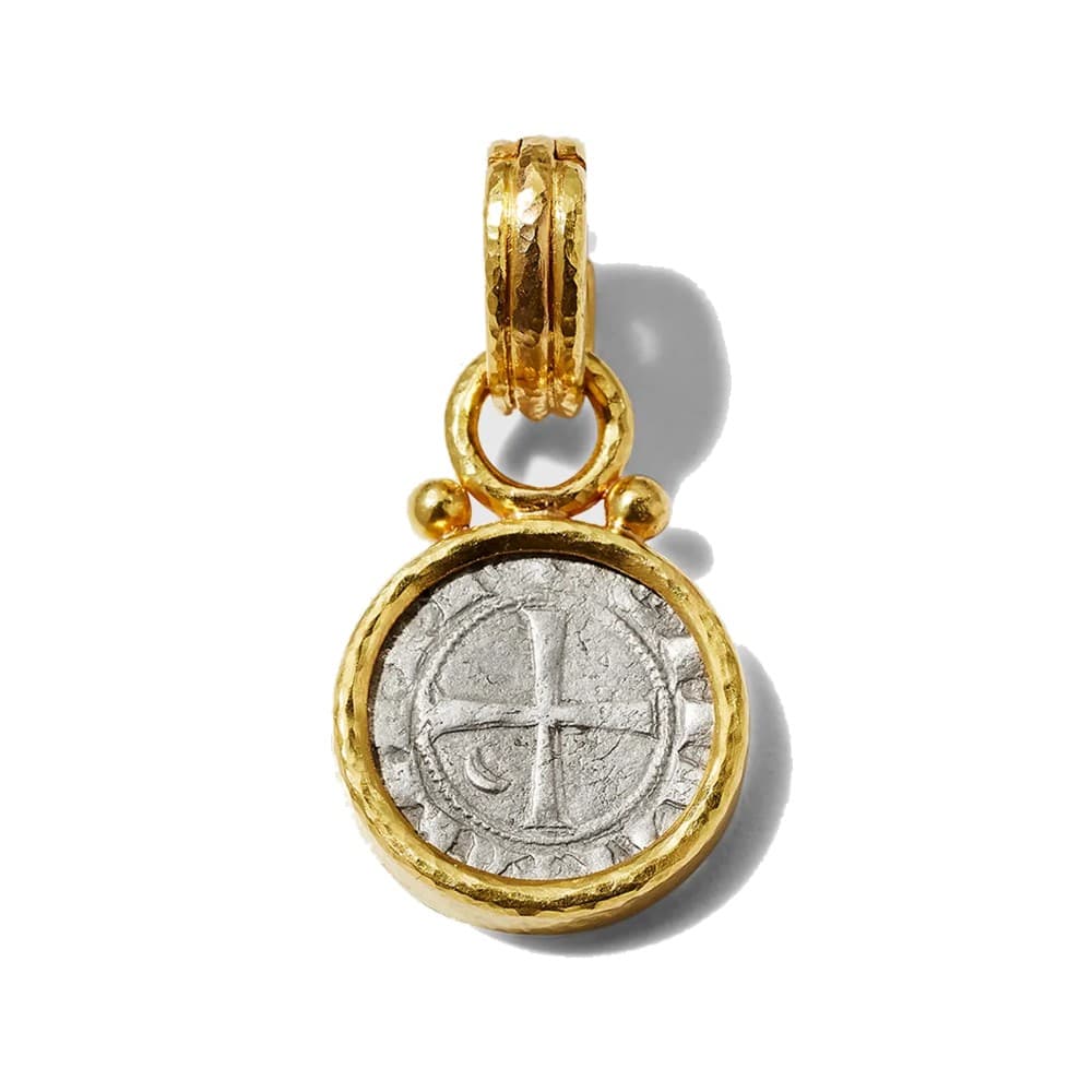 Elizabeth Locke Crusader Silver Coin Pendant 0