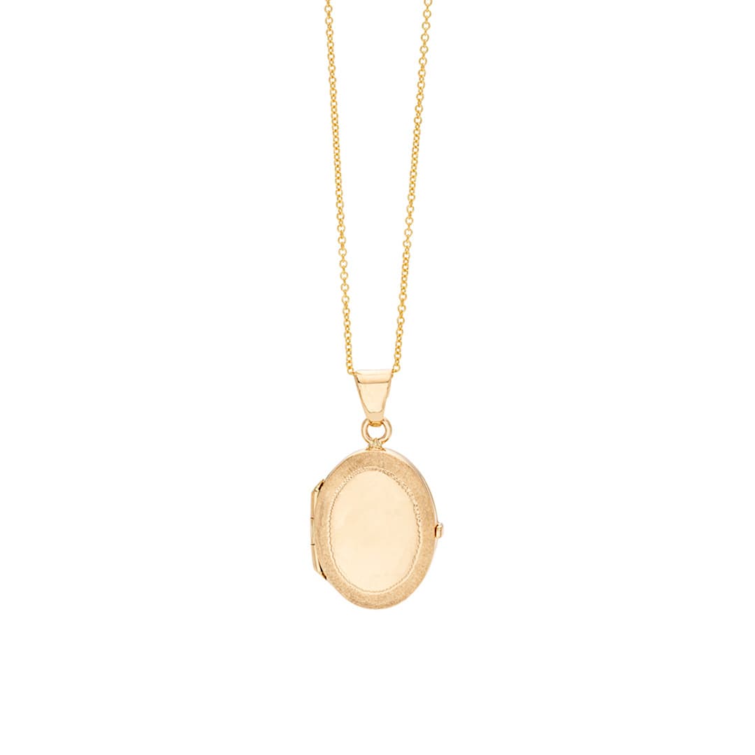 Yellow Gold Oval Locket Necklace