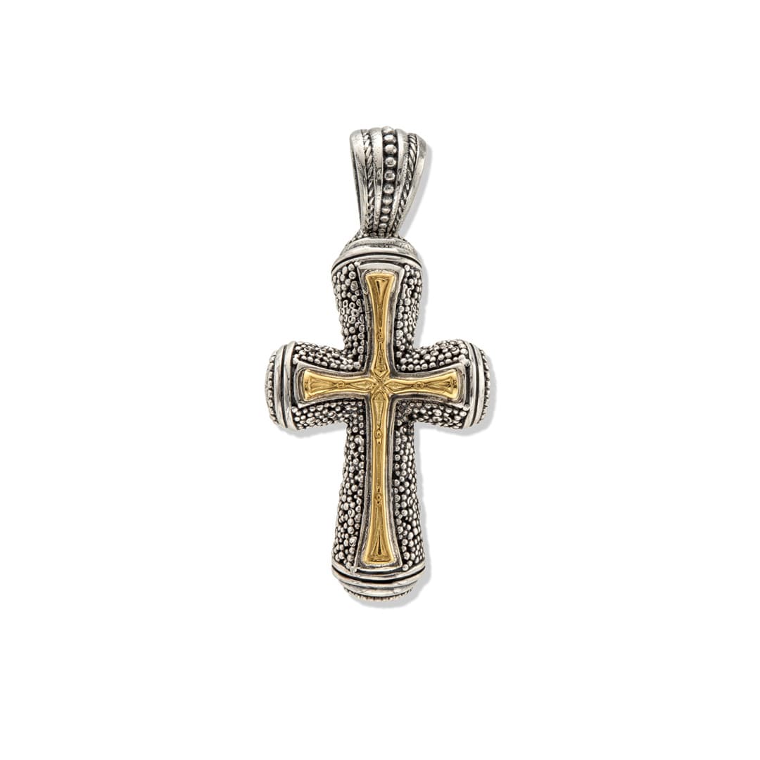 Konstantino Stavros Silver and Gold Cross Pendant 0