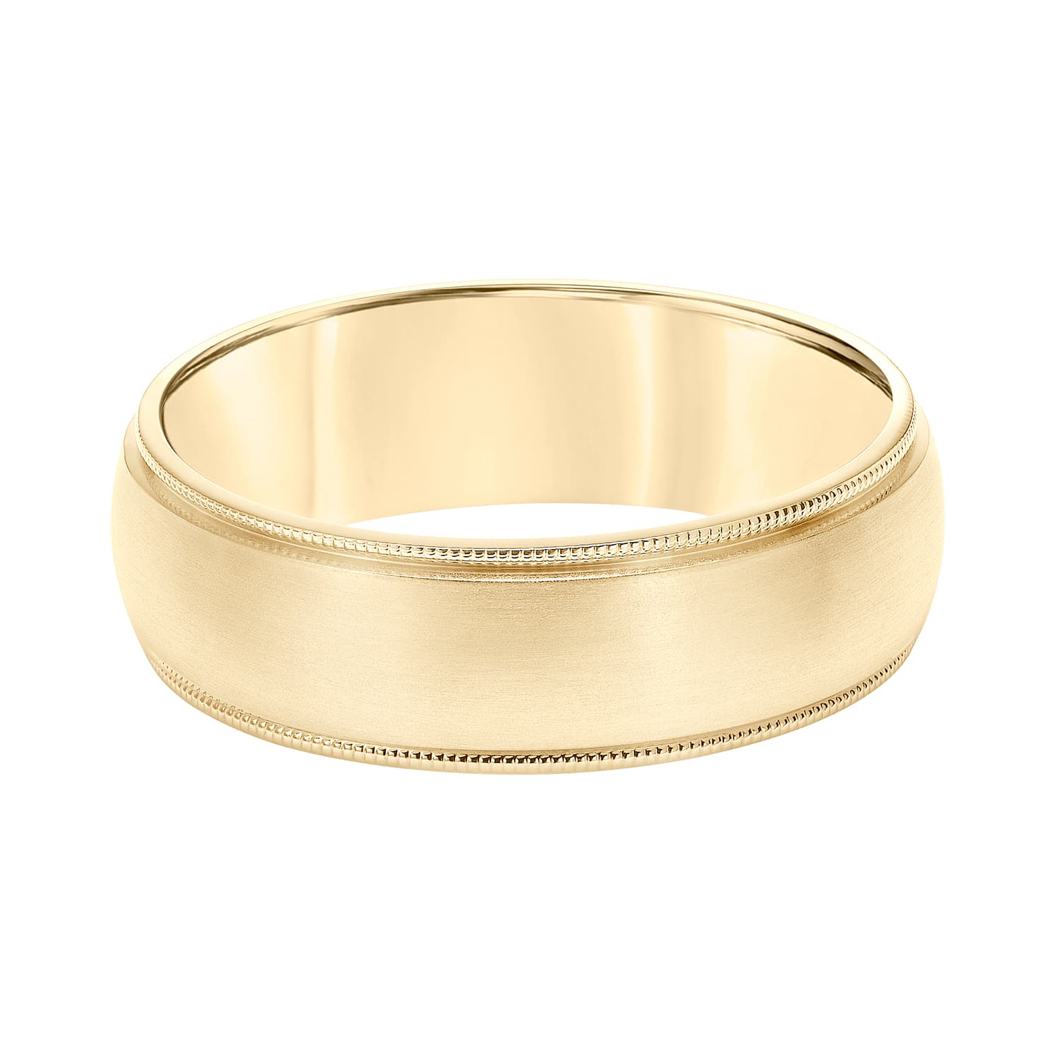 Men's Yellow Gold 7mm Milgrain Edge Wedding Band