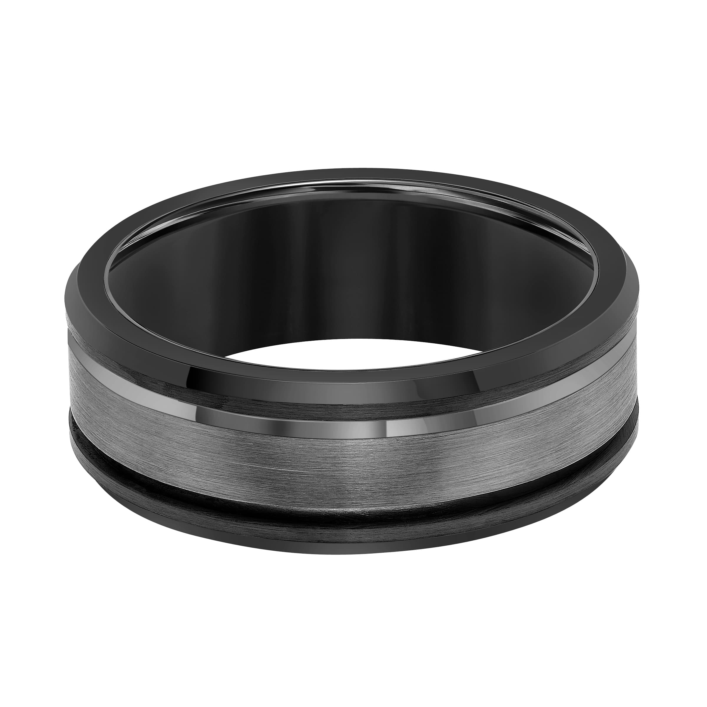 Mens 8mm Black Tungsten Band 0