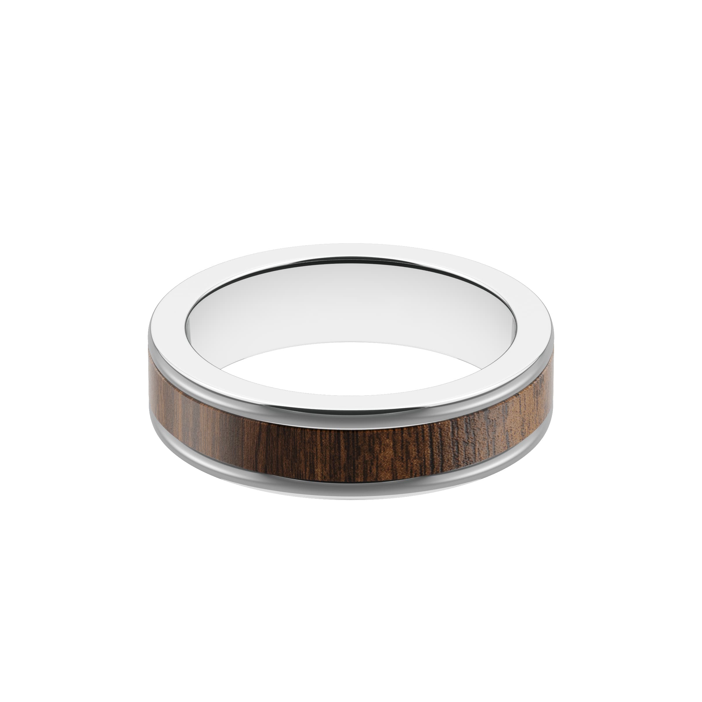 Mens Tungsten and Walnut Wood Wedding Band