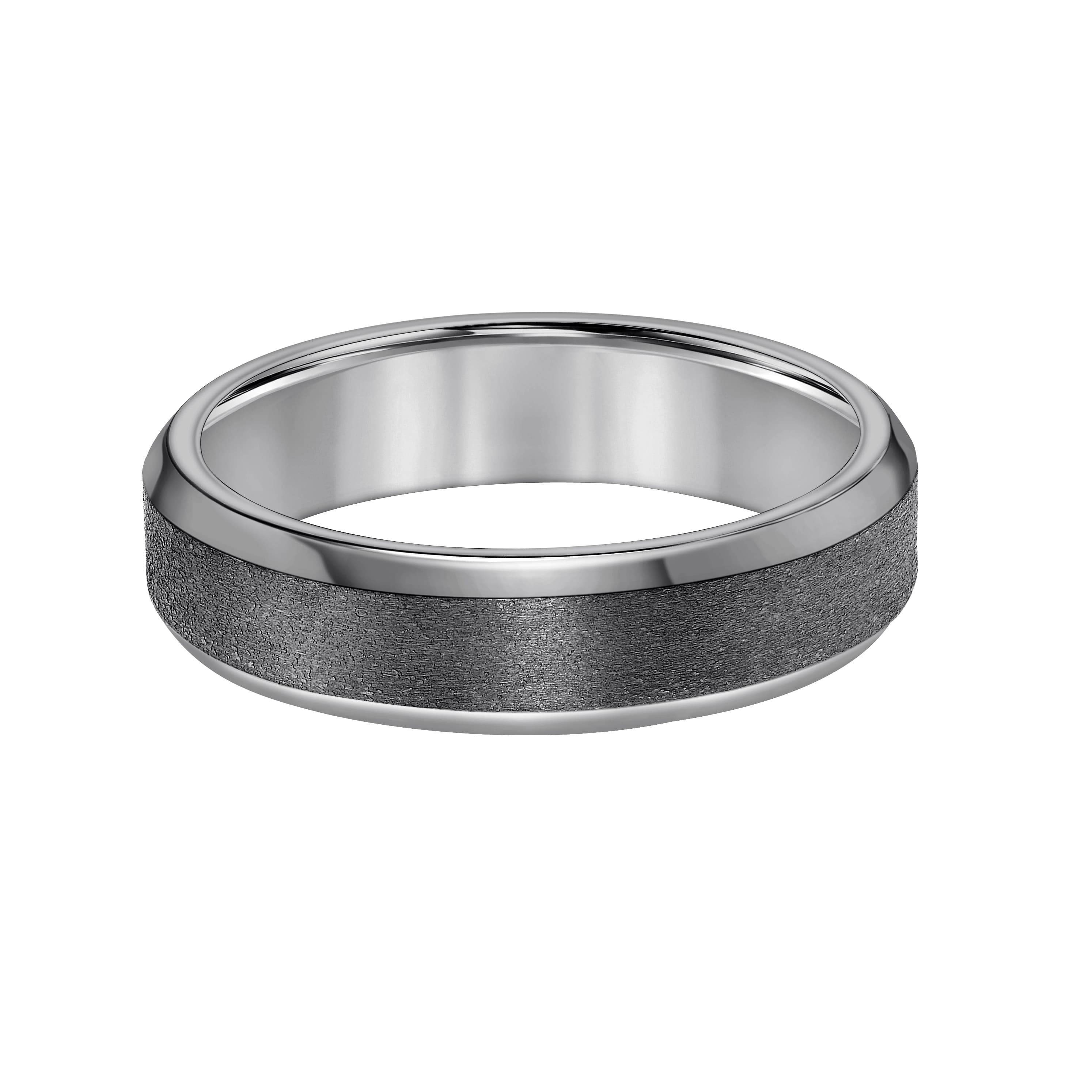 Mens 6mm Tantalum Comfort Fit Band with Beveled Edges 0