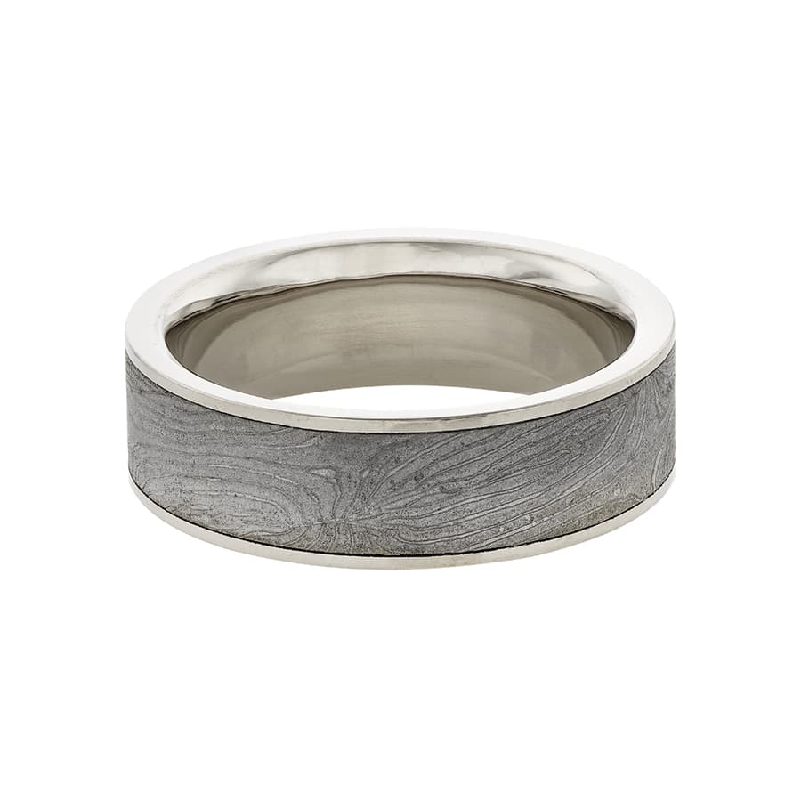 Chris Ploof Antique Damascus Shotgun Barrel Wedding Band