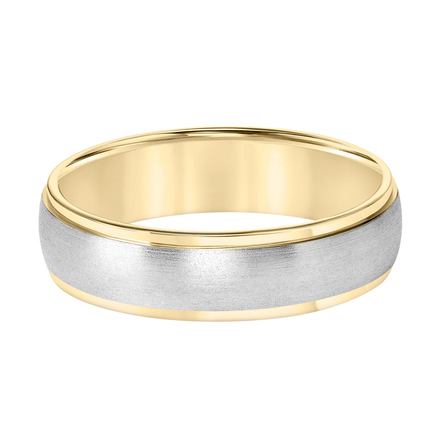 Men's Two-Tone 6mm Brushed Finish Wedding Band 0