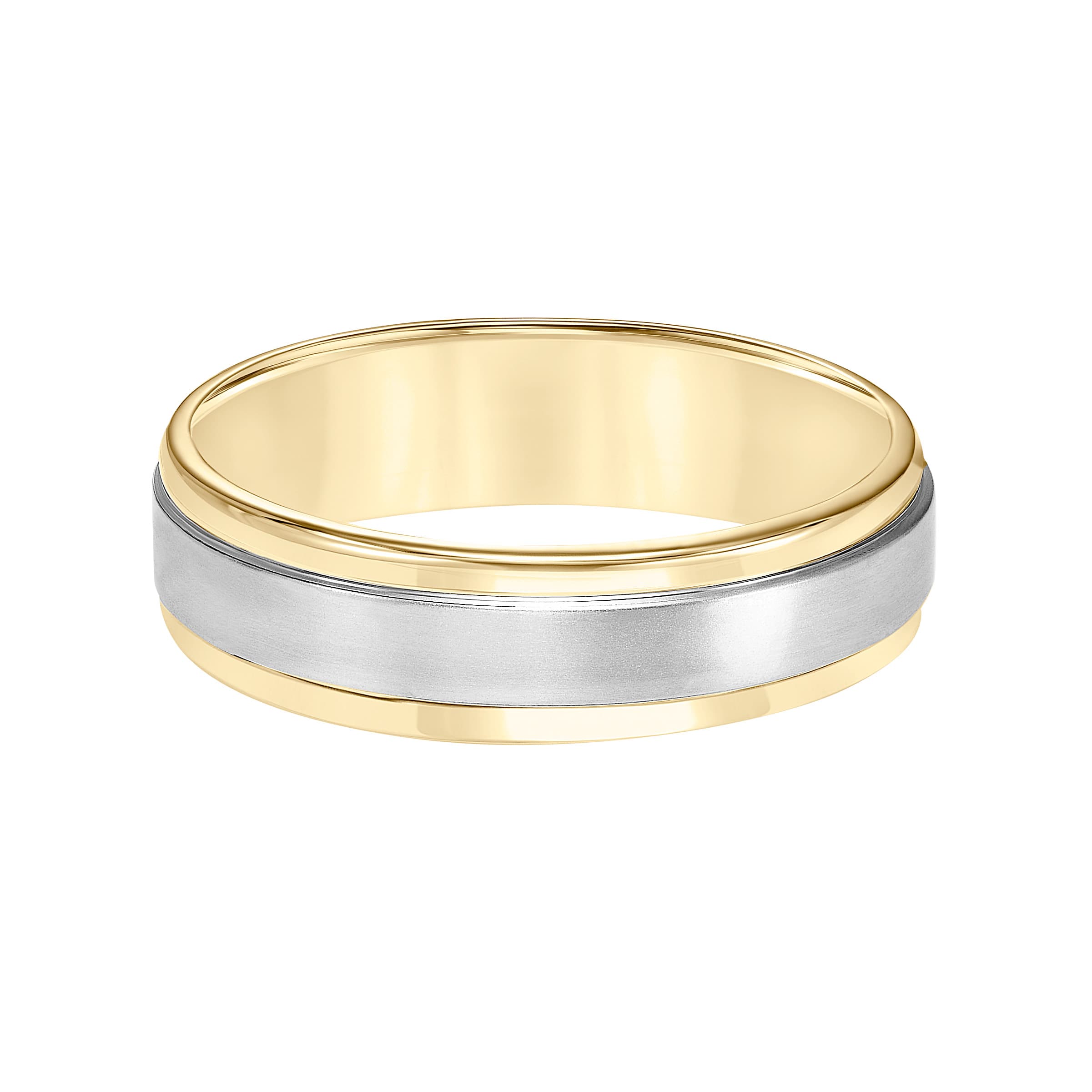 Mens 14k Yellow and White Gold Wedding Band