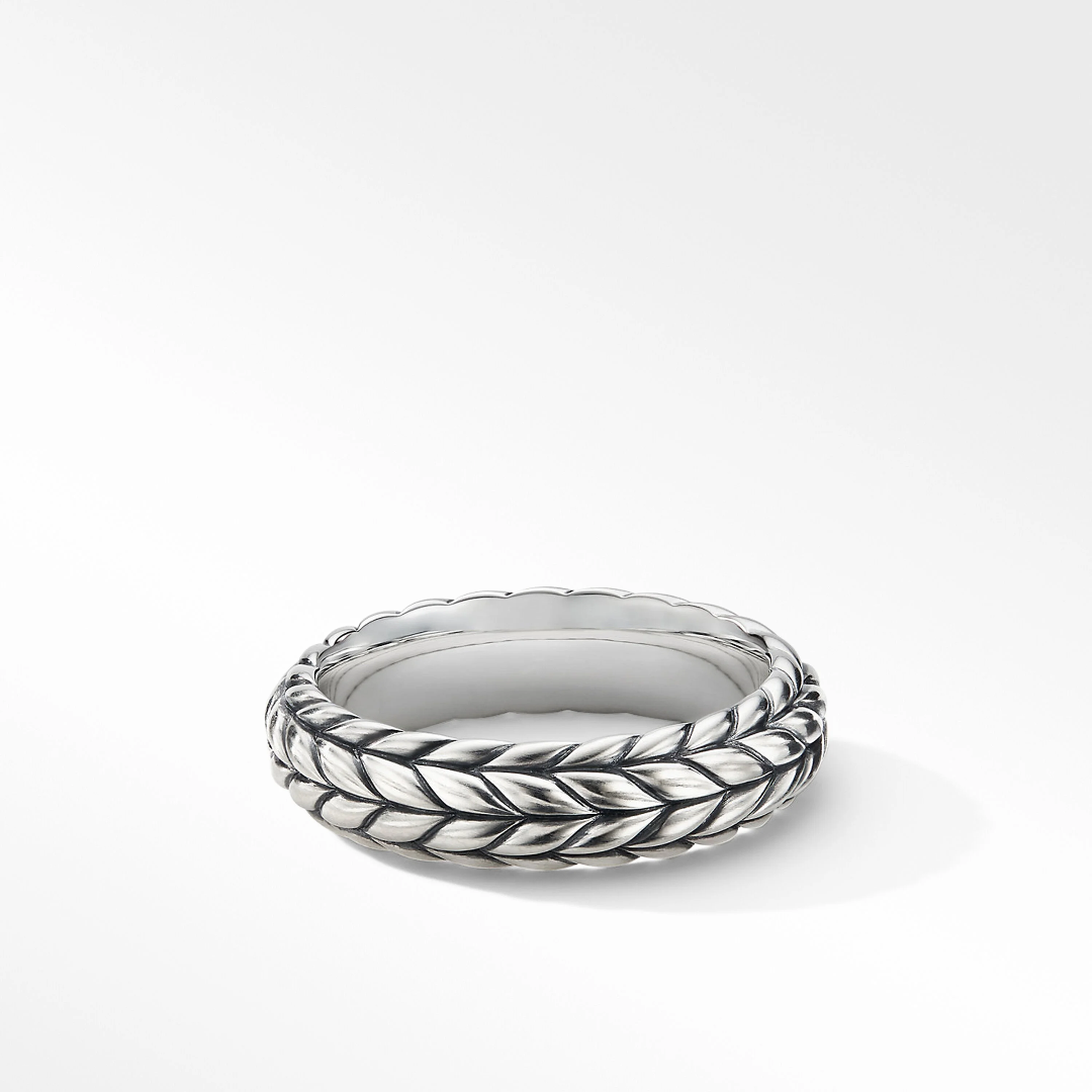 David Yurman Men's Chevron Beveled Band Ring in Sterling Silver