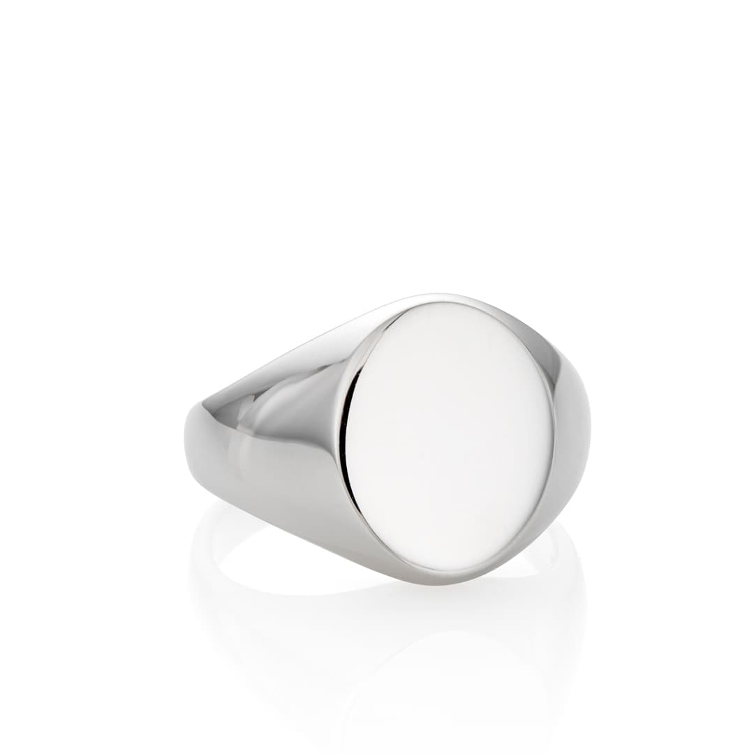 Classic Oval Signet Ring in Sterling Silver 0