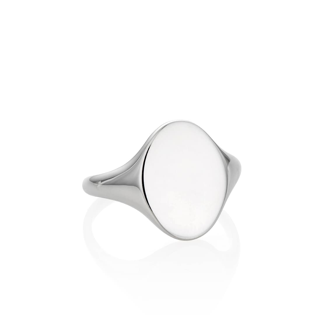 Sterling Silver Oval Engravable Signet Ring 1