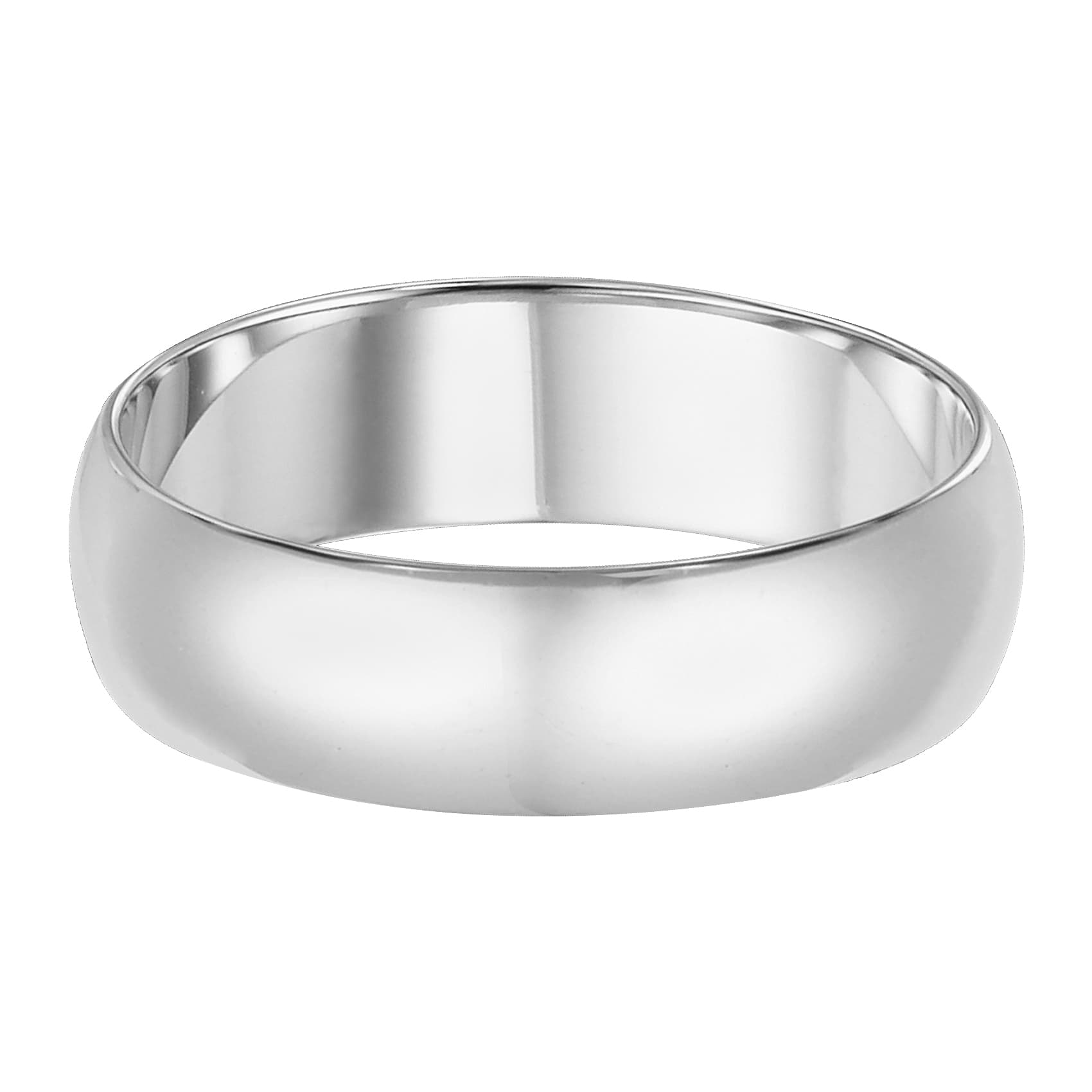 14k White Gold 6mm Wedding Band 0