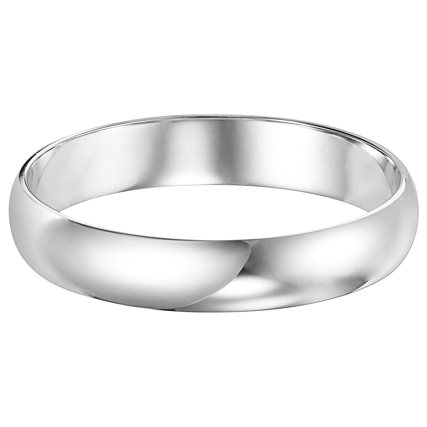 14k White Gold 4mm Wedding Band 0