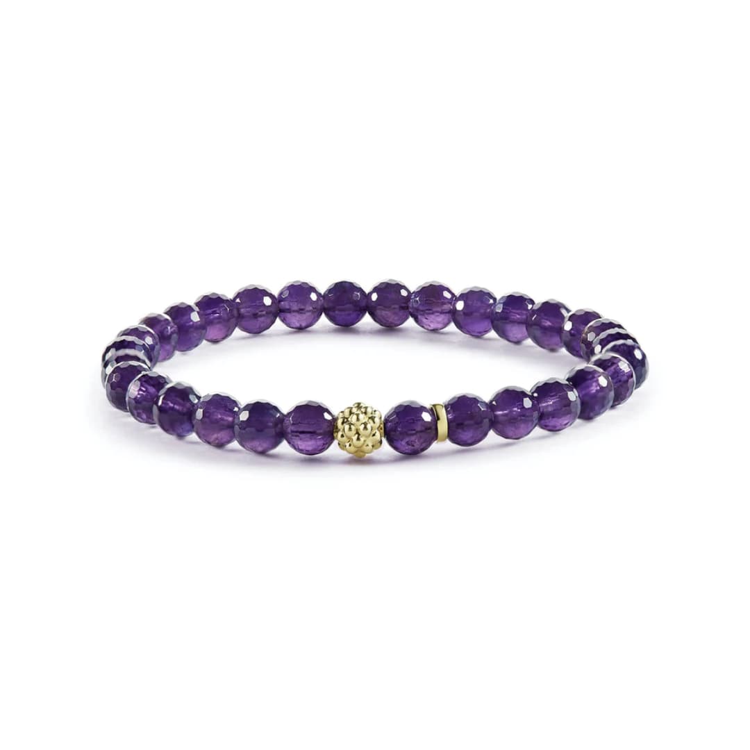 Lagos Caviar Icon Amethyst Gold Station Bead Bracelet