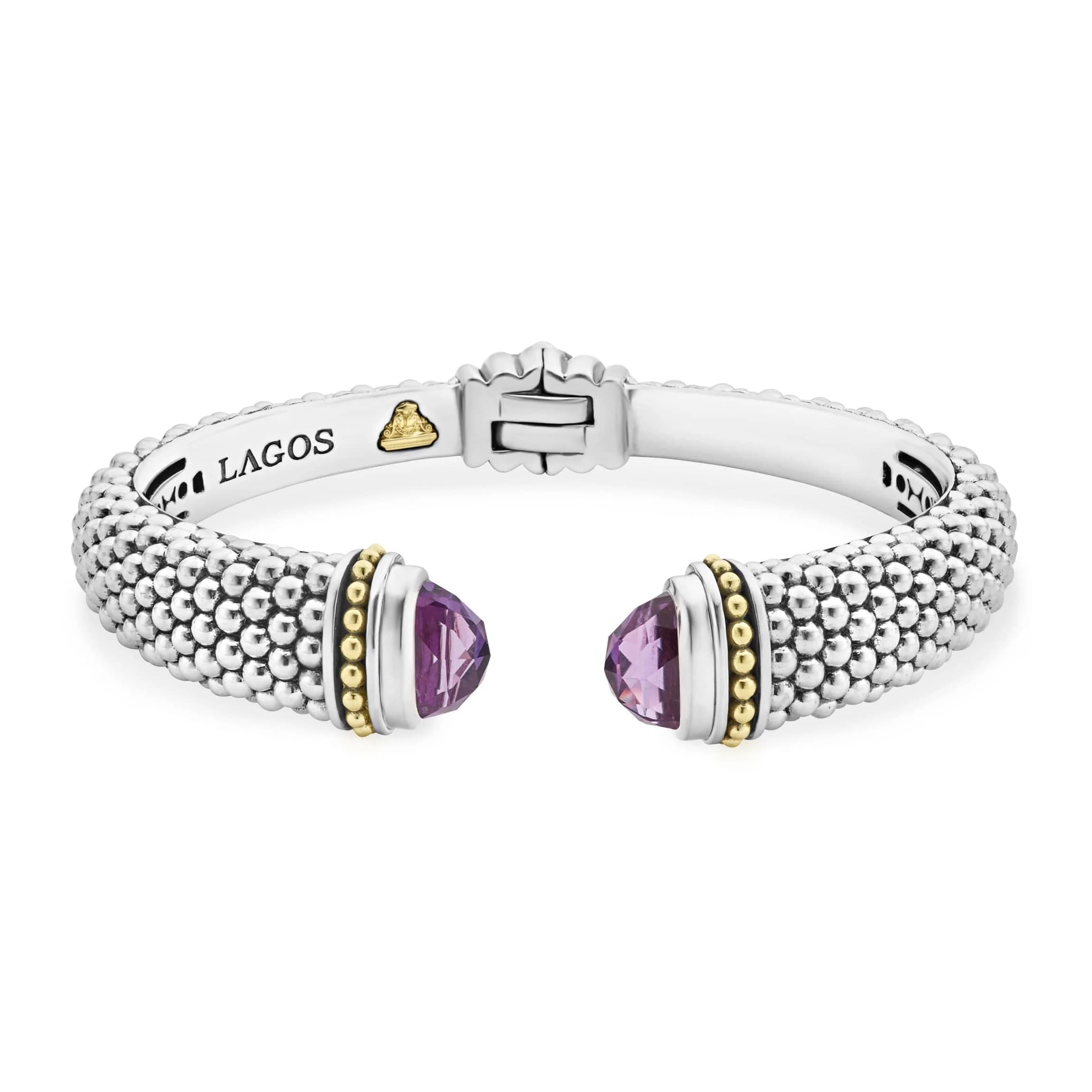 Lagos Caviar Color 12mm Amethyst Cuff Bracelet