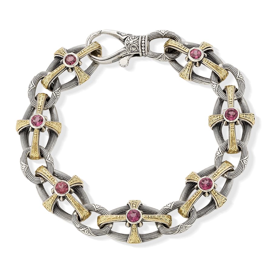 Konstantino Delos 2 Rhodolite Large Link Bracelet