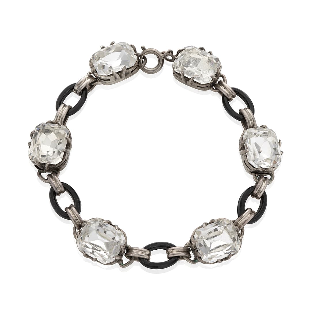 Estate Collection Sterling Silver Paste Stone Bracelet