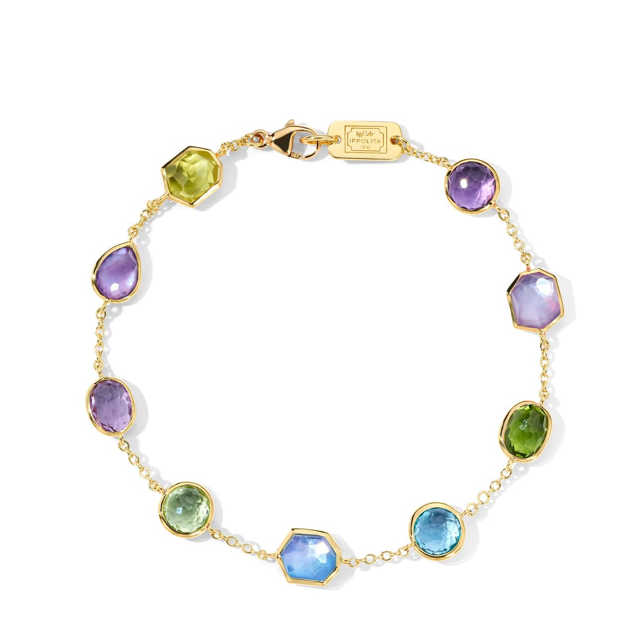 Ippolita Rock Candy 9 Stone 18k Gold Bracelet in Alpine 0